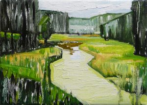 Green Landscape 8-10. Oil, canvas. 15x21cm. 2015-2