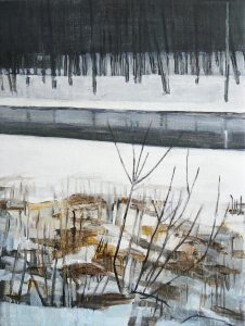 Riverside winter 2 (b), 2016. Oil, canvas. 40 x 30 cm