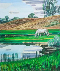 Horses 7. Acrylic, canvas. 35x30cm. 2017 – Copy
